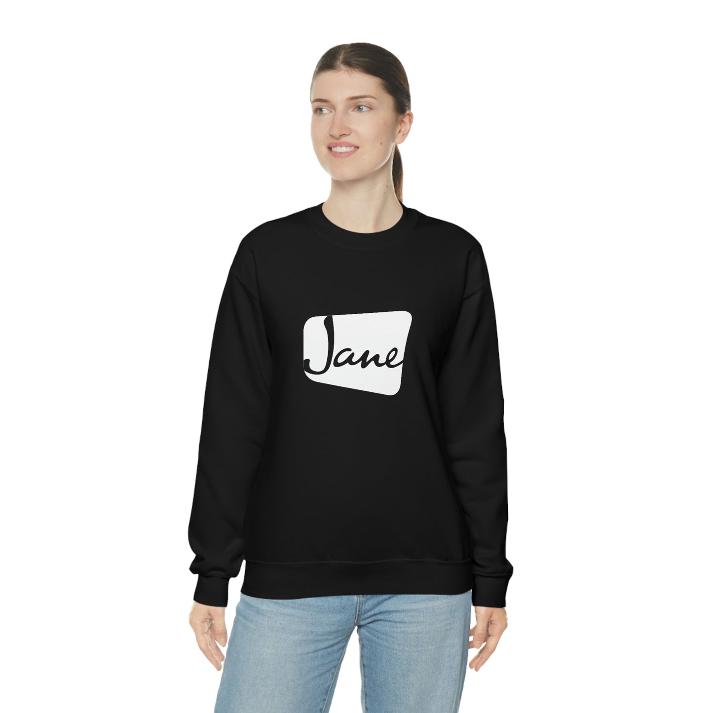 White Jane Classic Logo - Black Crewneck Sweatshirt