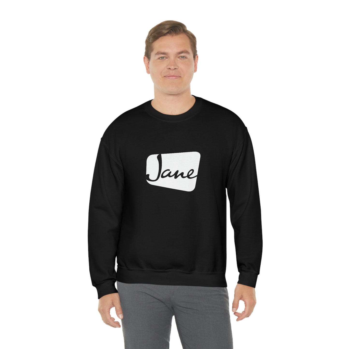 White Jane Classic Logo - Black Crewneck Sweatshirt