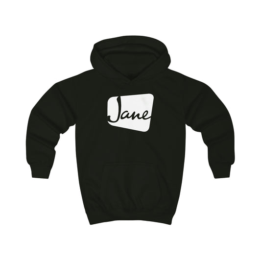 White Jane Classic Logo - Black Kids Hoodie