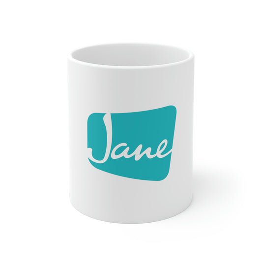 Blue Jane Logo - White Mug