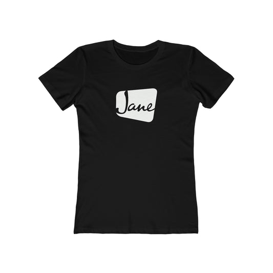 White Jane Classic Logo - Black Tee (Women's Fit)