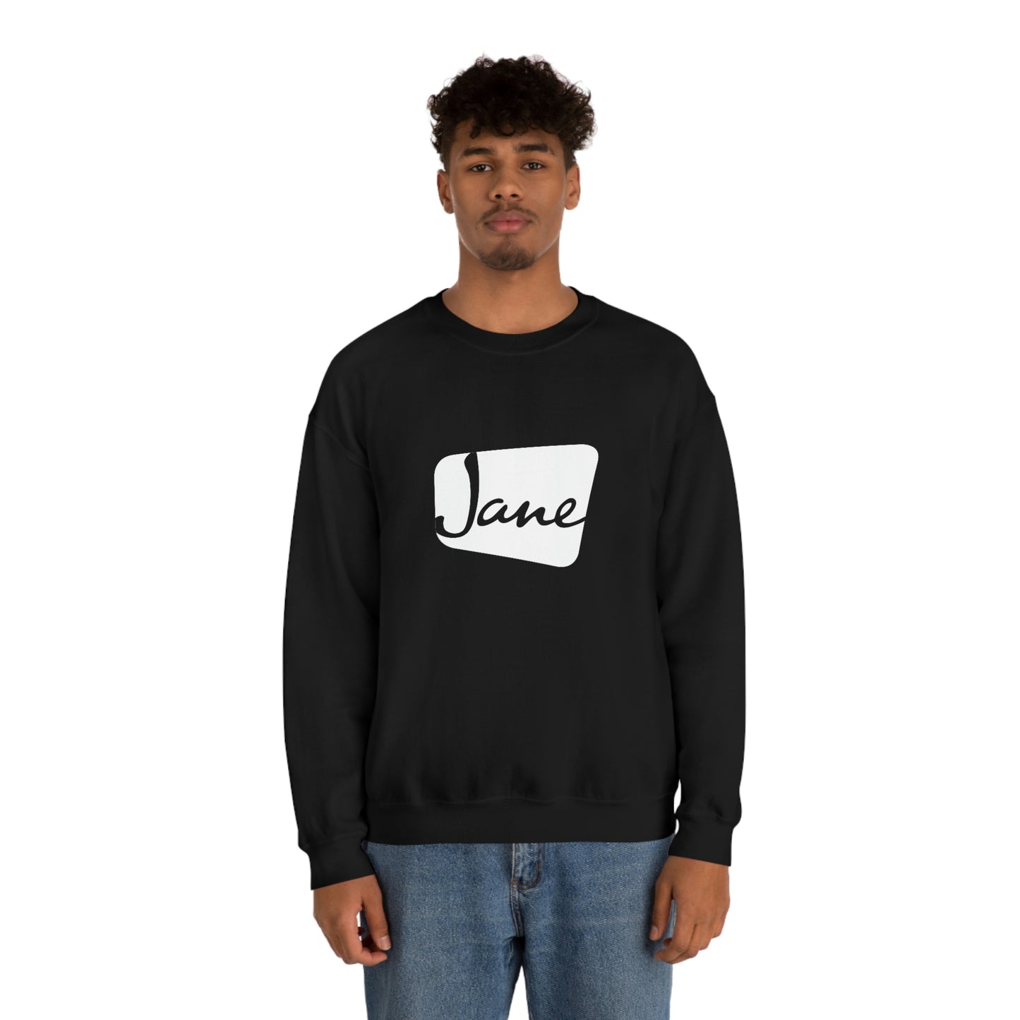 White Jane Classic Logo - Black Crewneck Sweatshirt