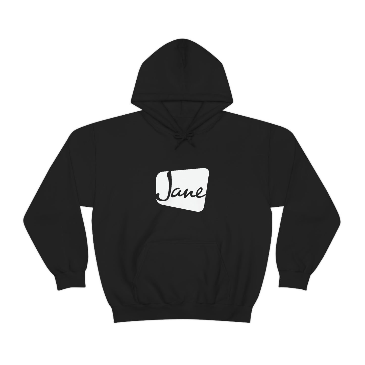 White Jane Classic Logo - Black Hooded Sweatshirt