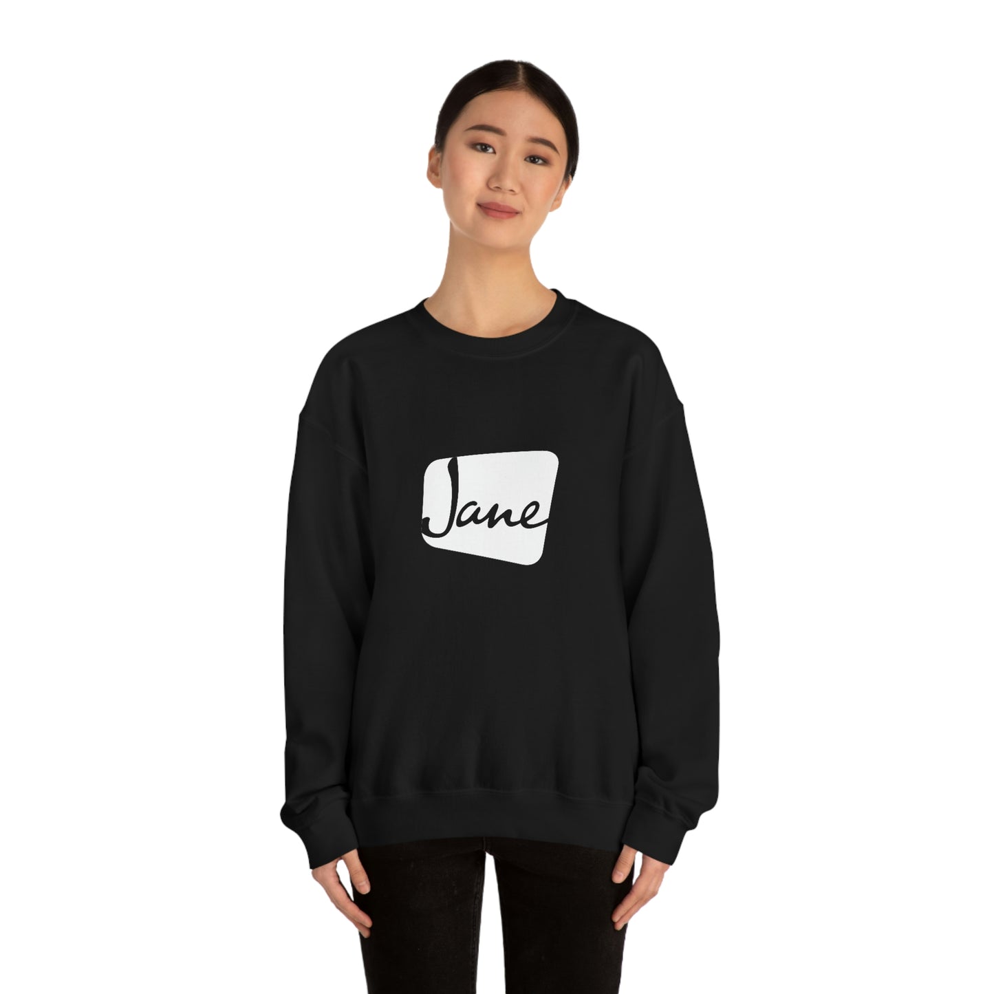 White Jane Classic Logo - Black Crewneck Sweatshirt