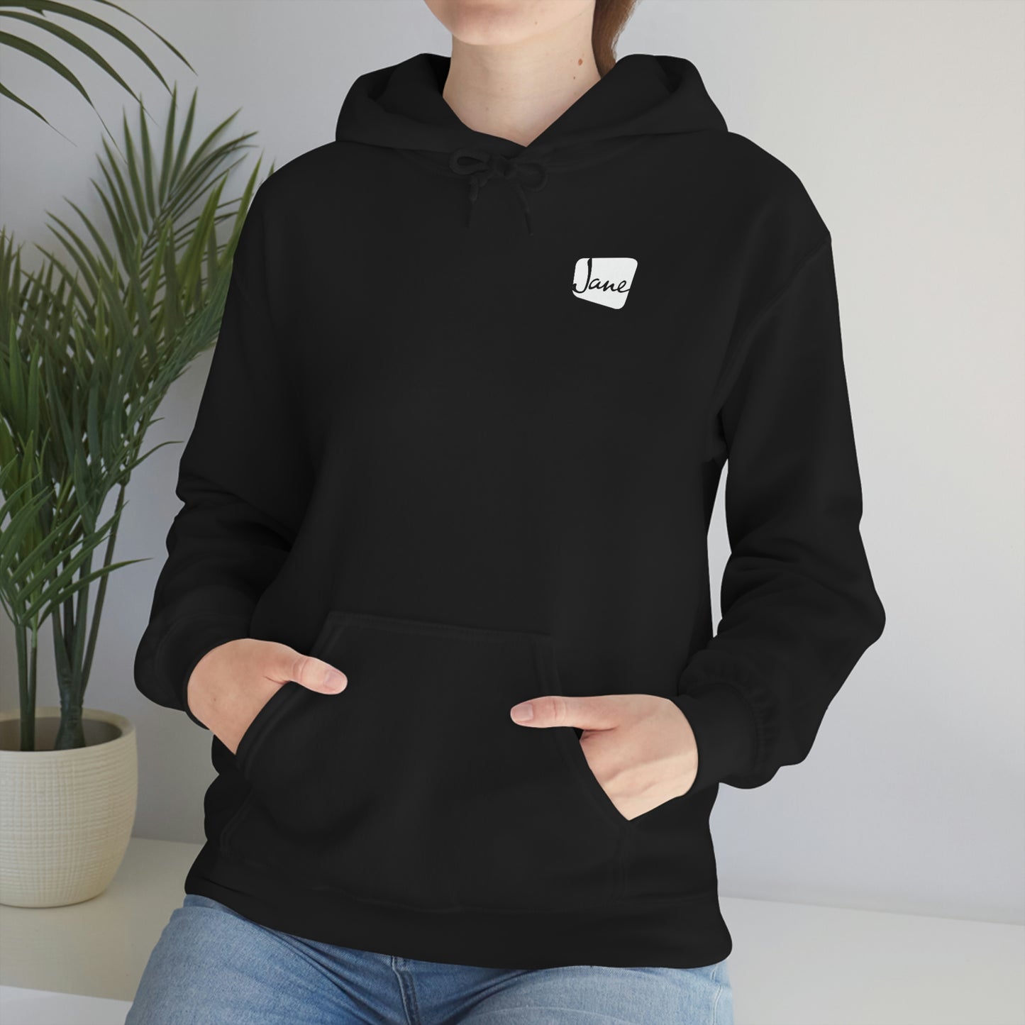 White Jane Pocket Logo - Unisex Hoodie